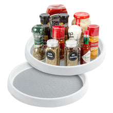 Load image into Gallery viewer, 2 Pcs Turntable Lazy Susan Organizer Non-Slip Silicone Condiment Holder 10*10in Revolving Cupboard Organizer for Kitchen, Cabinet, Pantry Countertop
