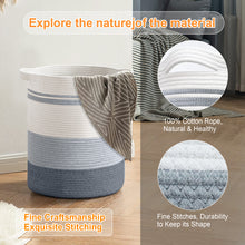 Load image into Gallery viewer, 80L Laundry Baskets, Cotton Rope Woven Storage Basket, Large Blanket Basket for Living Room, Toy Basket, Towel Basket, Decorative Woven Basket with Handle
