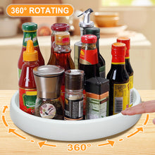 Load image into Gallery viewer, 2 Pcs Turntable Lazy Susan Organizer Non-Slip Silicone Condiment Holder 10*10in Revolving Cupboard Organizer for Kitchen, Cabinet, Pantry Countertop
