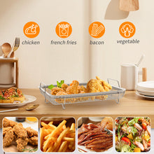 Load image into Gallery viewer, Air Fryer Basket For Oven, 2 Piece Set Stainless Steel Grill Basket, Non-stick Mesh Basket Set, Air Fryer Tray Wire Rack Roasting Basket
