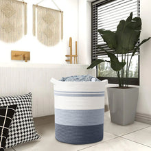 Load image into Gallery viewer, 80L Laundry Baskets, Cotton Rope Woven Storage Basket, Large Blanket Basket for Living Room, Toy Basket, Towel Basket, Decorative Woven Basket with Handle
