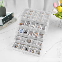 Load image into Gallery viewer, Kusmil Acrylic Jewelry Box with 5 Drawers, 75 Slots Cosmetic Storage Organizer box,Gray (Medium)
