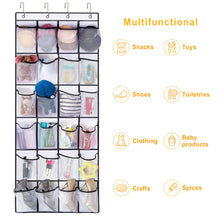 Load image into Gallery viewer, Kusmil Over the Door Shoe Organizer, 24 Large Pockets Hanging Shoe Organizer, White
