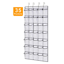 Load image into Gallery viewer, Kusmil Over the Door Shoe Organizer, 35 Large Pockets Hanging Shoe Organizer, White
