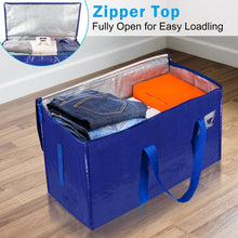 Load image into Gallery viewer, 2 Pack Extra Large Moving Bags with Zippers Carrying Handles Heavy-Duty St2 Pack Extra Large Movingorage Tote for Space Saving Moving Storage（Blue)
