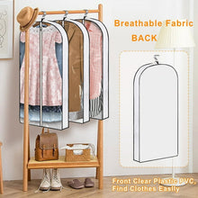 Load image into Gallery viewer, Kusmil 40&quot; Hanging Garment Bags for Closet Storage Suit Bag 4&quot; Gusseted Clear Clothes Cover for Coat, Jacket, Sweater (3 Packs)
