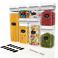 Load image into Gallery viewer, Airtight Food Storage Containers, 7 Pieces BPA Free Plastic Cereal Containers with Easy Lock Lids for Kitchen Pantry
