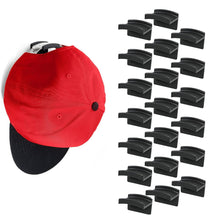 Load image into Gallery viewer, Kusmil 20 Pack Hat Hooks for Wall, No Drilling Adhesive Hat Holder Organizer for Door - Black
