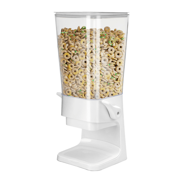 Cereal Dispenser Countertop, Cereal Containers Storage, 5L Organization and Storage Containers for Kitchen, Dry Food Dispenser for Rice, Grains, Nuts, Snack,Oatmeal, White