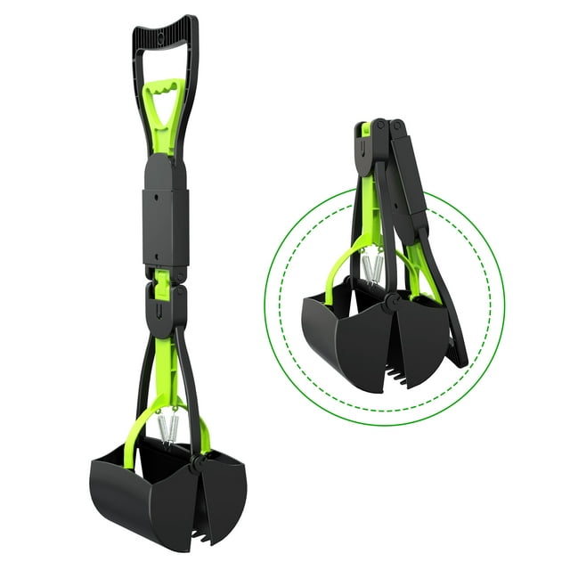 Pooper Scooper for Large Small Dogs, Foldable Dog Poop Waste Pick Up Shovel, Durable Spring Easy to Use Perfect for Grass,Dirt,Gravel