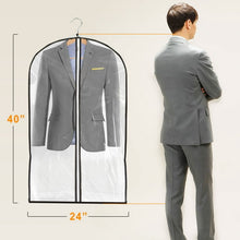 Load image into Gallery viewer, Kusmil 40&quot; Hanging Garment Bags for Closet Storage Suit Bag 4&quot; Gusseted Clear Clothes Cover for Coat, Jacket, Sweater (3 Packs)
