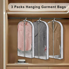 Load image into Gallery viewer, Kusmil 40&quot; Hanging Garment Bags for Closet Storage Suit Bag 4&quot; Gusseted Clear Clothes Cover for Coat, Jacket, Sweater (3 Packs)
