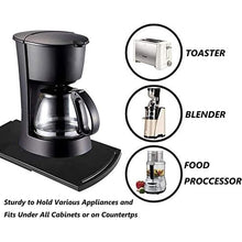 Load image into Gallery viewer, Kitchen Caddy Sliding Coffee Tray Mat, Under Cabinet Appliance Coffee Maker Toaster Countertop Storage Moving Slider - 12&quot; ABS Base Sliding Shelf
