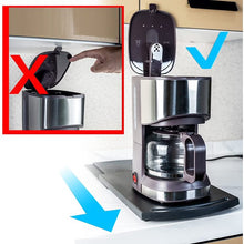 Load image into Gallery viewer, Kitchen Caddy Sliding Coffee Tray Mat, Under Cabinet Appliance Coffee Maker Toaster Countertop Storage Moving Slider - 12&quot; ABS Base Sliding Shelf
